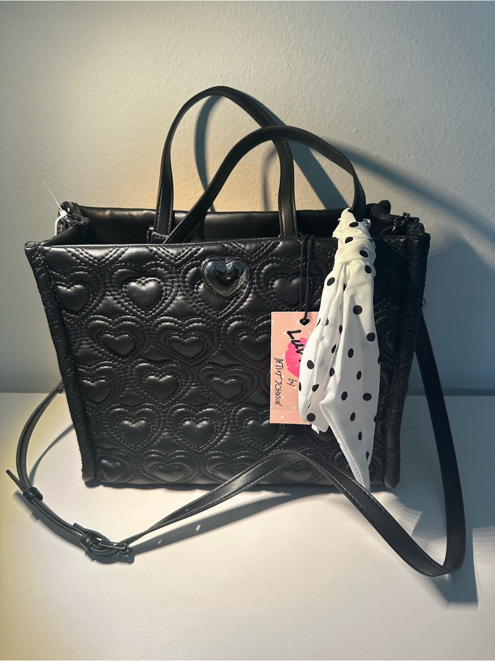 Luv Betsey by Betsey Johnson black tote bag spacious and comfortable